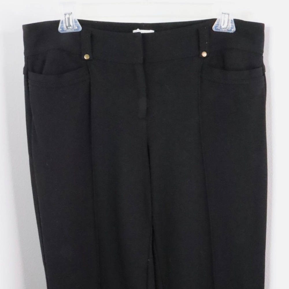 Cache Solid Black Stretch Bootcut Trouser Pants - image 2
